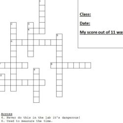 Lab safety and equipment crossword puzzle answers